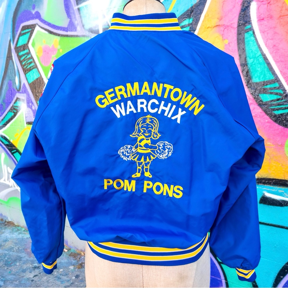 GERMANTOWN WARCHIX Vintage Bomber Jacket size Large | Blue & Yellow